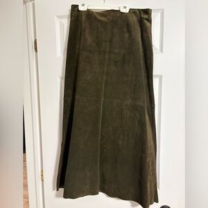 Danier Olive Green Suede Maxi Skirt